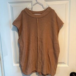 Elegant Tan Knit Tunic for Women